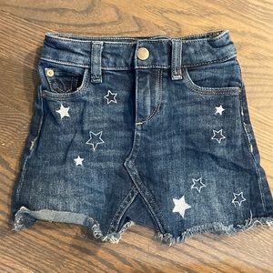 DL1961 Girls Mini Skirt with Stars and Raw Edge Hem, size 3